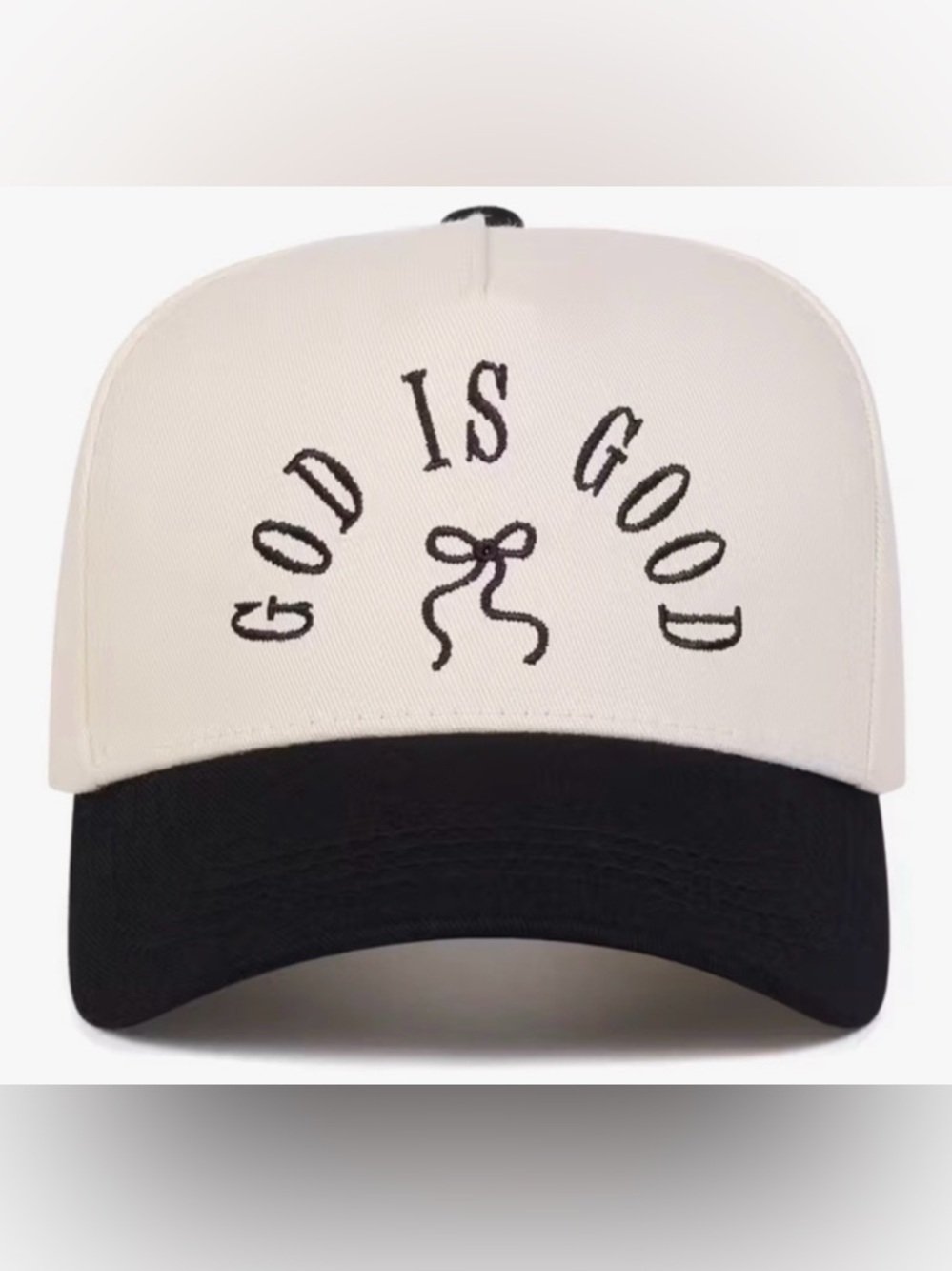 God Is Good Baseball Trucker Hat Black White Embroidered New